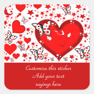 Liebe immer quadratischer aufkleber