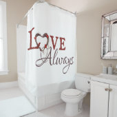 Liebe immer Red Tulip Herzkranz Duschvorhang (Beispiel)