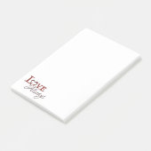 Liebe immer Red Tulip Herzkranz Post-it Klebezettel (angewinkelt)