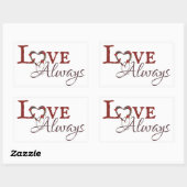 Liebe immer Red Tulip Herzkranz Rechteckiger Aufkleber (Blatt)