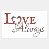 Liebe immer Red Tulip Herzkranz Rechteckiger Aufkleber (Vorderseite)