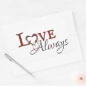 Liebe immer Red Tulip Herzkranz Rechteckiger Aufkleber (Umschlag)