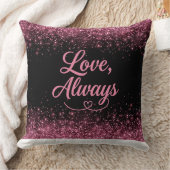 Liebe, immer Rosa Glitter Schwarz Romantisch Kissen (Decke)