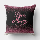 Liebe, immer Rosa Glitter Schwarz Romantisch Kissen (Vorderseite)