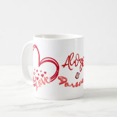Liebe - Immer und immer Mu Kaffeetasse (Vorderseite Links)