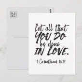 Liebe in Aktion - 1 Korinther 16:14 Inspiration Postkarte (Vorne/Hinten)