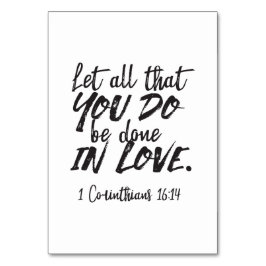 Liebe in Aktion - 1 Korinther 16:14 Inspiration Tischnummer