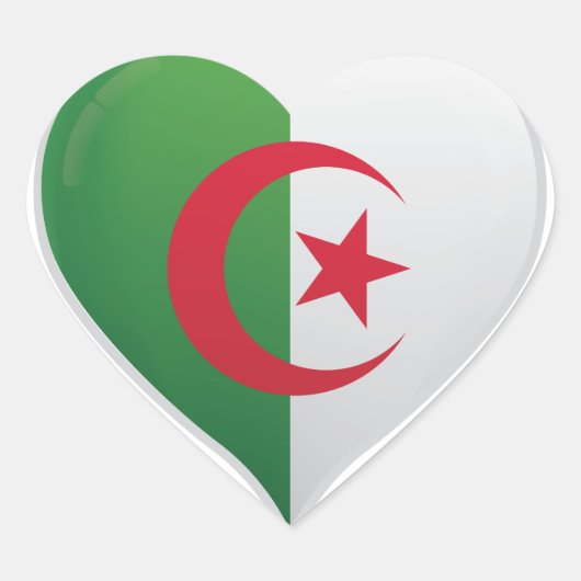 Liebe in Algerien Herz-Aufkleber (Vorderseite)
