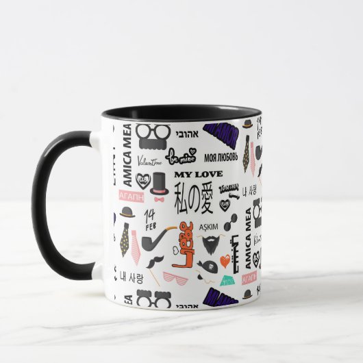 Liebe in allen    Sprachen Tasse (Links)