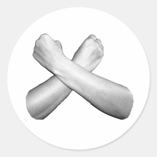 Liebe in ASL Runder Aufkleber (Vorderseite)