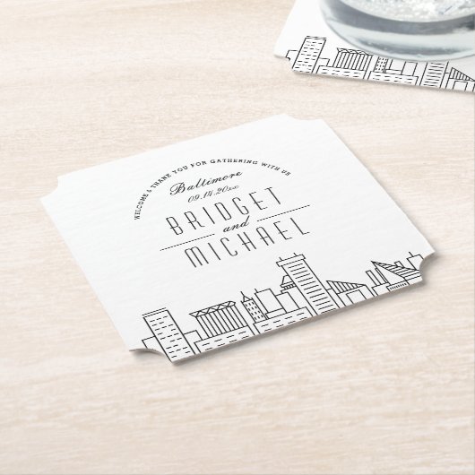 Liebe in Baltimore | City Skyline Willkommen Untersetzer (angewinkelt)