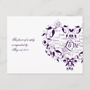 Liebe in beliebiger Sprache in Lila UAWG Postkarte