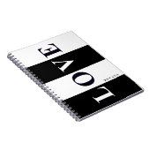 LIEBE IN BLACK & WHITE Chic Personalisiert-Noteboo Notizblock (Rechte Seite)