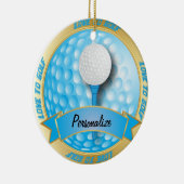 Liebe, in Blau | Golf zu spielen personifizieren | Keramikornament (Rechts)