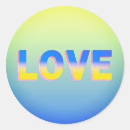 LIEBE in Blau und Gelb LIEBE für die Ukraine Runder Aufkleber