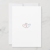 Liebe in Blau und Rosa Hört Party über Geschlechts Einladung (Rückseite)