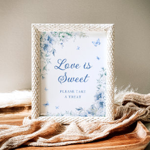 Liebe in Blau und Weiß ist süß Poster