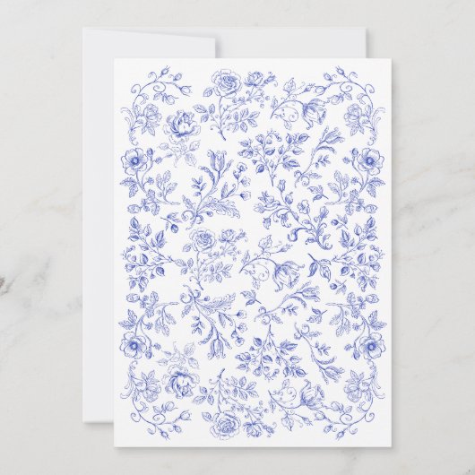 Liebe in Blauer Blauer Brautdusche Einladung (Rückseite)