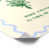 Liebe in blauer grüner Blume Bar Poster (Ecke)