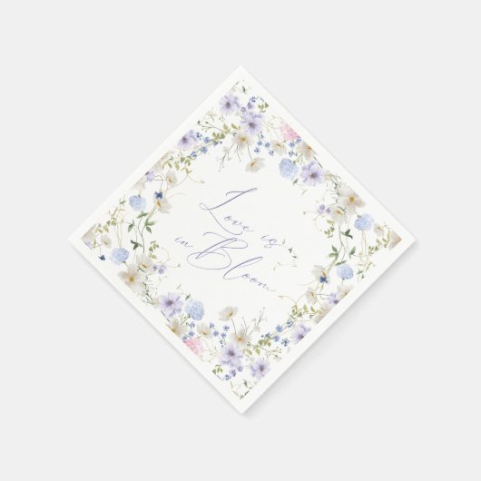 Liebe in Bloom Bloral Lila Green Bridal Show Serviette (Ecke)