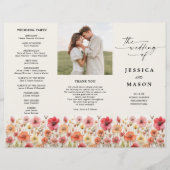 Liebe in Bloom Blume stems dreifaches Hochzeitspro Flyer (Vorne)