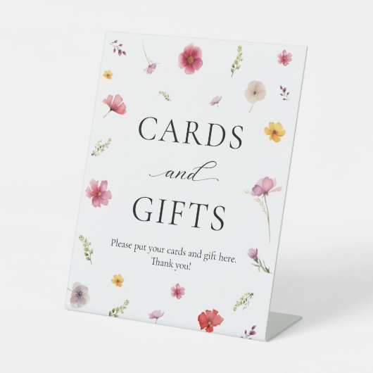 Liebe in Bloom Brautparty Karten und Geschenke Sockelschild (Vorderseite)