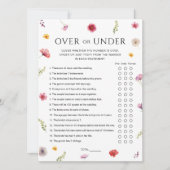 Liebe in Bloom Brautparty Over & Under Game Card Einladung (Vorderseite)
