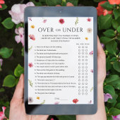 Liebe in Bloom Brautparty Over & Under Game Card Einladung