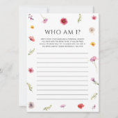 Liebe in Bloom Brautparty Ratgeber Wer Game Card Einladung (Vorderseite)