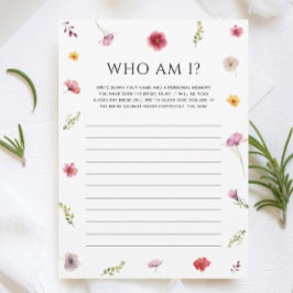 Liebe in Bloom Brautparty Ratgeber Wer Game Card Einladung