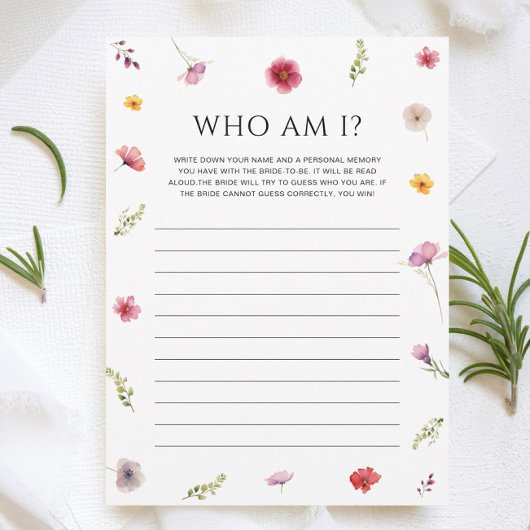 Liebe in Bloom Brautparty Ratgeber Wer Game Card Einladung