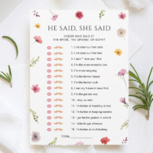 Liebe in Bloom Brautparty Wer hat Game Card Einladung