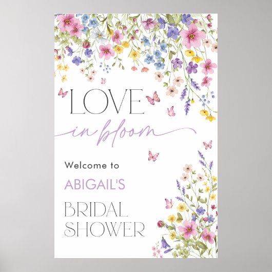 Liebe in Bloom Butterfly Bridal Willkommen 24x36 Poster (Vorne)