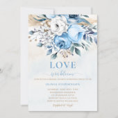 Liebe in Bloom Etwas Blue Rose Brautparty Einladung (Vorderseite)