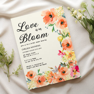 Liebe In Bloom farbenfroh Sommer Blumenstrauß Brau Einladung
