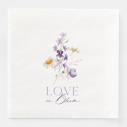 Liebe in Bloom Floral Hochzeitspapier Napkins Serviette (Vorderseite)