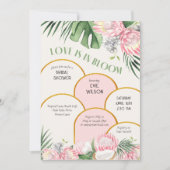 Liebe in Bloom Gold Arch Rosa Protea Brautparty Einladung (Vorderseite)