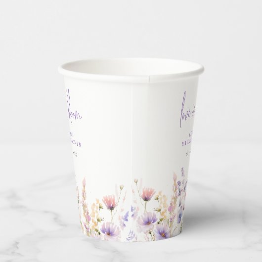 Liebe in Bloom Lilac Wild Blume Brautparty Pappbecher (Rechts)