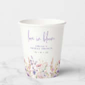 Liebe in Bloom Lilac Wild Blume Brautparty Pappbecher (Vorderseite)