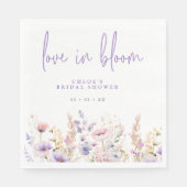 Liebe in Bloom Lilac Wild Blume Brautparty Serviette (Vorderseite)