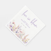 Liebe in Bloom Lilac Wild Blume Brautparty Serviette (Ecke)