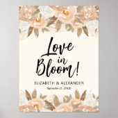 Liebe in Bloom Peach Blume Hochzeit Willkommen Poster (Vorne)