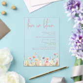 Liebe in Bloom Pink Wild Blume Brautparty Acryleinladungen (In Situ (Hochzeit))