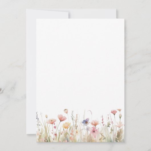 Liebe in Bloom Pink Wild Blume Brautparty Einladung (Rückseite)