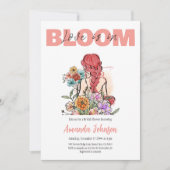 Liebe in Bloom Pink Wildblume Blumenmotiv Brautpar Einladung (Vorderseite)