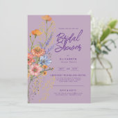 Liebe in Bloom Summer Wildblume Boho Blumendusche Einladung (Stehend Vorderseite)