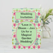 Liebe in Bloom: Treten Sie uns bei einem Zaubergar Einladung (Stehend Vorderseite)