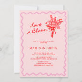 Liebe in Bloom Whimsical Handgeschriebenes Brautpa Einladung (Vorderseite)