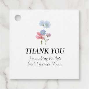 Liebe in Bloom Wildblume Bevorzugung Tags Geschenkanhänger