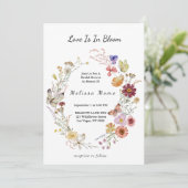 Liebe in Bloom Wildblume Bohemisches Brautparty Einladung (Stehend Vorderseite)